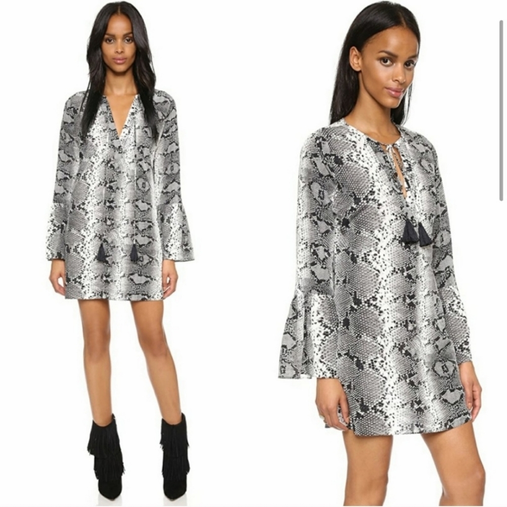 Womens Elizabeth and James Snakeskin Silk Dress Size XS